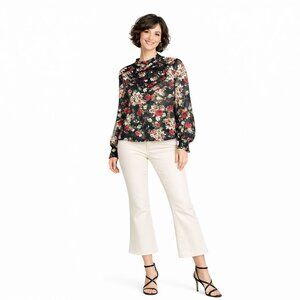 2/$30 True Destiny Vintage-Inspired XL Romantic Dainty Floral Blouse Ruffles